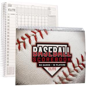 Elite Clipboards Baseball Scorebook - 50 Games Score Book Side by Side Score Keeping Book for Stats | Baseball Stat Tracking Book - High School, Middle School, Little League for Scorekeepers