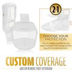 Franklin Sports Baseball + Softball Leg Guard - PRT Series Adult Shin + Foot Shield for Batting - Protective Leg + Ankle Guard with Toe Plate - Right Hand + Left Hand Hitters - White/Gold - One Size