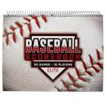 Elite Clipboards Baseball Scorebook - 50 Games Score Book Side by Side Score Keeping Book for Stats | Baseball Stat Tracking Book - High School, Middle School, Little League for Scorekeepers