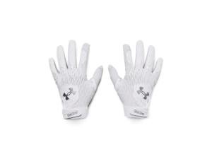 Under Armour Men's Clean Up Baseball Gloves, (100) White/Metallic Silver/Metallic Silver, X-Large