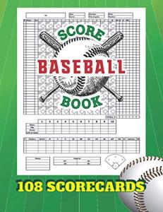 Baseball Scorebook: Baseball Scorecards for Scorekeeping Up to 108 Games | Gifts for Baseball Coaches, Players and Lovers