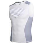 COOLOMG Adult Baseball Chest Protector Padded Shirt Heart Guard Sternum Protection for Football Lacrosse and Goalies Gray-White M