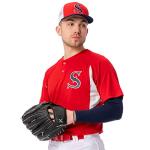 CHAMPRO Mens Wild Card 2-Button Baseball/Softball Jersey, Scarlet,white, XX-Large US