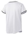 CUTHBERT Solid Baseball Jersey Shirt for Men and Women, Plain Short Sleeves Button Down T-Shirt(White M)