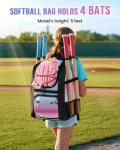 MATEIN Softball Bag, Lightweight Baseball Backpack with Shoe Compartment, Baseball Bag with Fence Hook for TBall Bat & Equipment, Softball Gifts Catchers Backpack for Women Fit Batting Glove, Helmet