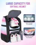 MATEIN Softball Bag, Lightweight Baseball Backpack with Shoe Compartment, Baseball Bag with Fence Hook for TBall Bat & Equipment, Softball Gifts Catchers Backpack for Women Fit Batting Glove, Helmet