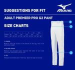 Mizuno mens Premier Pro Baseball Pants, White, X-Small