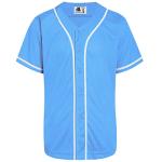 DEHANER Blank Light Blue Softball Baseball Jerseys for Men Women Hip Hop Button Down Fathers Mothers Day T-Shirt White Stripe-Light Blue Jersey Size Large