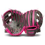 Franklin Sports RTP Teeball Performance Gloves & Ball Combo, Graphite/Pink, 9.5", Right Hand Throw