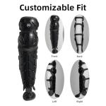 CEPHKY 2 Pack Softball/Baseball Knee Leg Guard, Doulbe Leg Knee Savers for Youth/Adult Catchers, 16.8in Full Wing Shin Guards with Adjustable Straps, Fit Well and Comfortable, Black