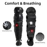 CEPHKY 2 Pack Softball/Baseball Knee Leg Guard, Doulbe Leg Knee Savers for Youth/Adult Catchers, 16.8in Full Wing Shin Guards with Adjustable Straps, Fit Well and Comfortable, Black