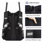 DAFISKY Baseball Bag Softball Backpack - Youth Adult T Ball Bat Equipment Bag with Bat and Helmet Holders, Shoe Compartment and Hook, Black