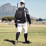 DAFISKY Baseball Bag Softball Backpack - Youth Adult T Ball Bat Equipment Bag with Bat and Helmet Holders, Shoe Compartment and Hook, Black