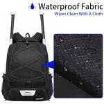 DAFISKY Baseball Bag Softball Backpack - Youth Adult T Ball Bat Equipment Bag with Bat and Helmet Holders, Shoe Compartment and Hook, Black