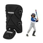 Hikeen Baseball Leg Guard Batter's Shin and Foot Shield with Adjustable Straps Batting Softball Gear Suitable for Right Hand & Left Hand Hitters for Kids
