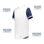 Augusta Sportswear Cutter+ Full Button Baseball Jersey White/Navy S