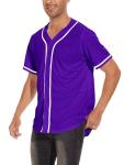 babyhealthy Mens Blank Baseball Jersey Button Down Shirts Plain Hip Hop Hipster Tshirts Softball Sports Active Tee