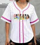 Magical Baseball Shirts for Women Princess Jersey Shirt Girls Trips Button Up Short Sleeve Jersey Top Pink
