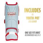 Franklin Sports Baseball + Softball Leg Guard - PRT Series Youth Shin + Foot Shield for Batting - Protective Leg + Ankle Guard with Toe Plate - Right Hand + Left Hand Hitters - Caroline Blue/Red