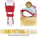 Franklin Sports Baseball + Softball Leg Guard - PRT Series Youth Shin + Foot Shield for Batting - Protective Leg + Ankle Guard with Toe Plate - Right Hand + Left Hand Hitters - Caroline Blue/Red