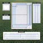 SSK 80 Game Official Scorebook Baseball + Softball – Premium Cover Score Keeping Book – 15 Player - Home + Away Team – 9.25”x12” (80 Games)