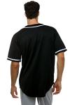 JC DISTRO Men's Short Sleeve Plain Button Down Baseball Jersey Team Jersey Black Small