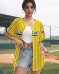 Women Funny Baseball Jersey Baseball Fan Shirt Baseball Mama Graphic Button Down Tops