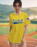 Women Funny Baseball Jersey Baseball Fan Shirt Baseball Mama Graphic Button Down Tops