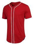 COOFANDY Mens Plain Button Down Baseball Shirt Jersey White Small Short Sleeve