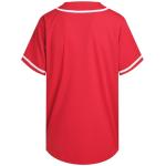 Pullonsy Blank Baseball Jersey for Men Women Hip-Hop Hipster Shirts Button Down Party Tops,White Stripe Red Jersey,Size S