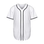 MESOSPERO Blank Jersey Plain Hipster Hip Hop for Men Button-Down Baseball Jersey Short Sleeve Shirt White Black Red Grey S-3XL (White, XX-Large)