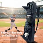 VIGEGARI Baseball Bat Bag Backpack Holds 4 Bats, Slim Bat-Focused Design for Youth & Adults, Baseball Bag with Fence Hook, Padded Bat Case with Ball Pocket, Softball & T-Ball Bat Carrying Bag