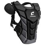 Champro Optimus Pro Plus Ergonomic Baseball Catcher’s Chest Protector for Commotio Cordis with Removeable Shoulder Cap, 15.5", Black