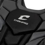Champro Optimus Pro Plus Ergonomic Baseball Catcher’s Chest Protector for Commotio Cordis with Removeable Shoulder Cap, 15.5", Black
