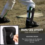 Beutyal Baseball Leg Guard, Batter's Leg Guard Softball Baseball Shin Guard for Adult Black Catcher Leg Guards with Adjustable Strap
