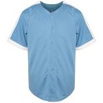 MESOSPERO Plain Button Down Blank Baseball Jersey Short Sleeve Hipster Hip Hop T Shirts (XX-Large, Light-Blue)