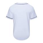 KUAIPAO Blank Baseball Jersey,Short Sleeve Plain Jersey Shirt,Sports Uniform for Men Women (White, Black, Red,Blue,S-3XL) (S, White)