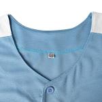 MESOSPERO Plain Button Down Blank Baseball Jersey Short Sleeve Hipster Hip Hop T Shirts (XX-Large, Light-Blue)