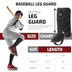 Beutyal Baseball Leg Guard, Batter's Leg Guard Softball Baseball Shin Guard for Adult Black Catcher Leg Guards with Adjustable Strap