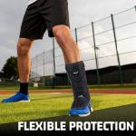 Beutyal Baseball Leg Guard, Batter's Leg Guard Softball Baseball Shin Guard for Adult Black Catcher Leg Guards with Adjustable Strap