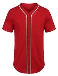 COOFANDY Mens Plain Button Down Baseball Shirt Jersey White Small Short Sleeve