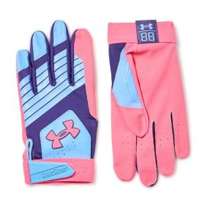 Under Armour Boys' Youth Clean Up Baseball Gloves, (452) Ceylon/Super Pink/Super Pink, Small