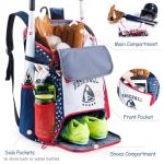 VIGEGARI Baseball & Softball Bag for Youth & Adult with 4 Bat Sleeves, Shoe Compartment, Baseball Backpack for T-Ball, Softball Equipment, Baseball Gear, Boys 8-12