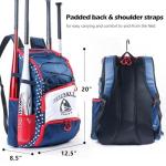 VIGEGARI Baseball & Softball Bag for Youth & Adult with 4 Bat Sleeves, Shoe Compartment, Baseball Backpack for T-Ball, Softball Equipment, Baseball Gear, Boys 8-12