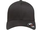Flexfit Men's Wooly Combed Twill Fitted Baseball Cap, Black, Small-Medium