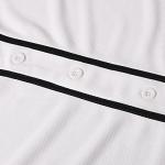 MESOSPERO Blank Jersey Plain Hipster Hip Hop for Men Button-Down Baseball Jersey Short Sleeve Shirt White Black Red Grey S-3XL (White, XX-Large)