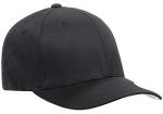 Flexfit Men's Wooly Combed Twill Fitted Baseball Cap, Black, Small-Medium