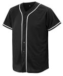 Baseball Jersey for Men and Women, Baseball Shirts for Custom Button up Shirt,Hipster Hip Hop Sports Uniforms(Black,L)