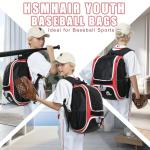 Hsmihair Baseball Bag - Baseball Backpack Holder, Large Main Compartment,T-Ball & Softball Equipment & Gear for Youth and Adults,Holds Bats, Helmet, Gloves