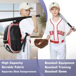 Hsmihair Baseball Bag - Baseball Backpack Holder, Large Main Compartment,T-Ball & Softball Equipment & Gear for Youth and Adults,Holds Bats, Helmet, Gloves